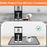 Silicone Coffee Mat with Lip, 19.7'' x 15'' Heavy Duty Bar Mat, Coffee Tray for Countertop Fit Under Machine Pot Espresso Machine, Grey