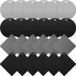 24 Pcs Silicone Trivets for Hot Dishes Non Slip Hot Pads for Kitchen Multipurpose Pot Holders for Kitchen Easy to Wash Heat Resistant Mat for Countertops Table, Gray and Black, Square and Round