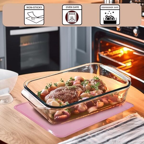 Raised Edges and Slip Resistant Silicone mat, Size 12" x 16", countertop mats, Suitable for Microwave or eletric ovens