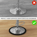 Stretchable non-slip silicone bar stool leg protectors, black, for 14.5 to 16.5 inch chair bases, 2-pack