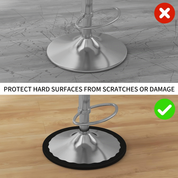 Stretchable non-slip silicone bar stool leg protectors, black, for 14.5 to 16.5 inch chair bases, 2-pack