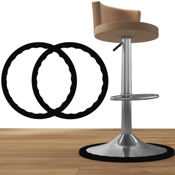 Stretchable non-slip silicone bar stool leg protectors, black, for 14.5 to 16.5 inch chair bases, 2-pack