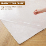 Clear hardwood floor chair mats, 58 x 96 inches, waterproof rectangular protector for wheelchairs.