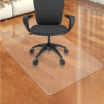 Dining table chair mats for hard floors, 36 x 48 inches, 2mm thick clear material, comes with 4 non-slip pads, heavy-duty.