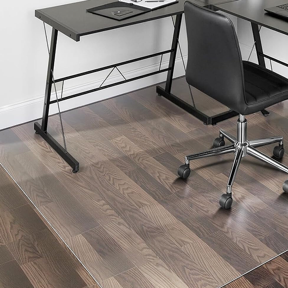 Non-slip dining table and chair mats for hard floors, 50 x 60 inches, suitable for family dining rooms or play chairs.