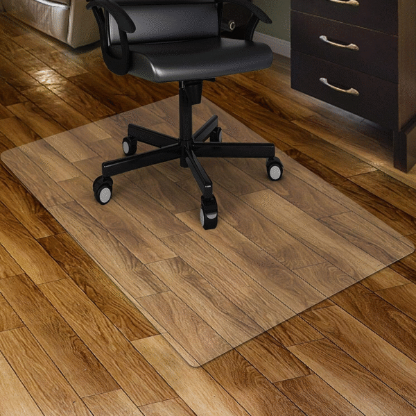 Transparent hardwood/tile floor protector mat, 44x58 inches, rectangular, suitable for office and home use