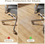 Transparent padded dining room chair mat for low-pile carpets, 48x60 inches, plastic