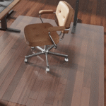 Padded hardwood dining room chair mat, 60x75 inches (2.0 mm thick), non-slip, home vinyl trolley/under-table mat