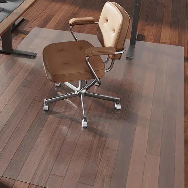 Padded hardwood dining room chair mat, 60x75 inches (2.0 mm thick), non-slip, home vinyl trolley/under-table mat