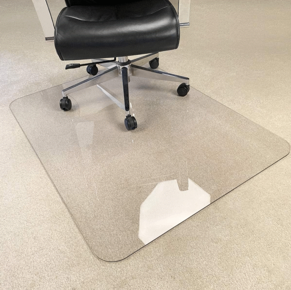 Upgraded transparent padded hardwood dining room chair mat, 47x35 inches (1/5 inch thick), suitable for carpet or hard floors