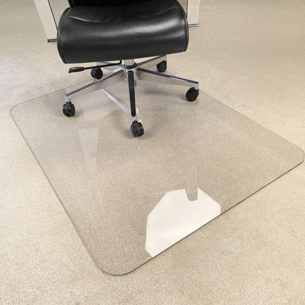 Upgraded transparent padded hardwood dining room chair mat, 47x35 inches (1/5 inch thick), suitable for carpet or hard floors