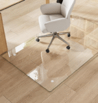 Tempered glass Dining room chair cushion, 30x48 inches, suitable for carpet and hard floors, heavy-duty scratch-resistant, with non-slip pads and polished rounded corners.