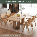 Transparent waterproof plastic mat for home use, 50x70inchs, non-slip, suitable for living room, dining room, kitchen entrance, child and pet friendly.