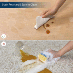 Transparent non- for hard floors, 40x60 inches, pebble pattern, non-slip. Water-resistant, suitable for high-traffic areas such as under dining tables, pet-friendly.