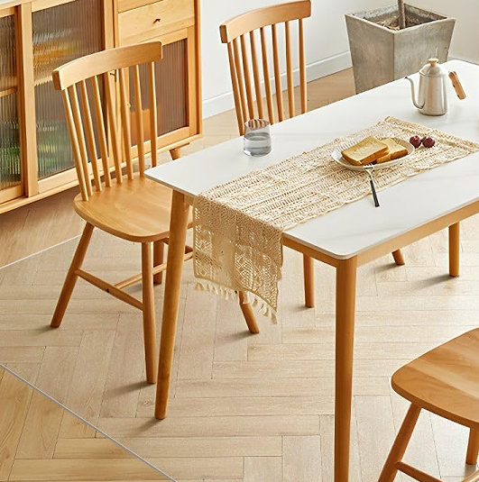 Transparent waterproof plastic mat for home use, 50x70inchs, non-slip, suitable for living room, dining room, kitchen entrance, child and pet friendly.