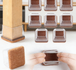 Extra-large square silicone felt furniture mats (XL), transparent, suitable for hardwood floors, dining table/bar stool legs, suitable for 1.5-2 inch legs, 8 pieces per pack