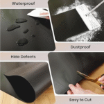 Black hardwood floor plastic chair mat/area rug, 58x96 inches, heavy-duty, suitable for dining rooms, offices, laundry rooms, bedrooms, etc.