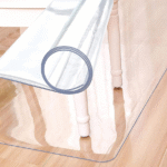 Heavy-duty transparent waterproof chair mat/floor protector, scratch-resistant, suitable for office and home wood/tile floors.