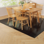 Black hardwood floor plastic chair mat/area rug, 58x96 inches, heavy-duty, suitable for dining rooms, offices, laundry rooms, bedrooms, etc.