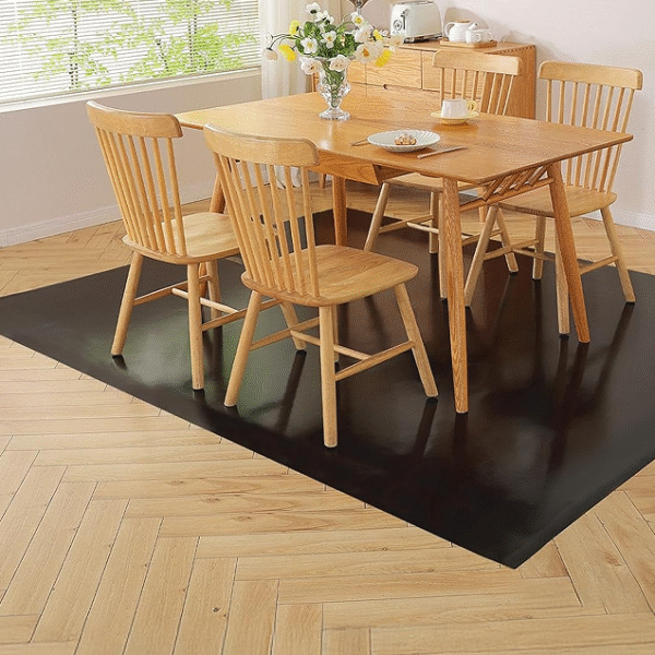 Black hardwood floor plastic chair mat/area rug, 58x96 inches, heavy-duty, suitable for dining rooms, offices, laundry rooms, bedrooms, etc.
