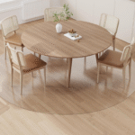 Transparent plastic round anti-slip waterproof area mat, 80 inch diameter, suitable for under dining tables, splash-proof, easy to clean, specifically for under children's high chairs.