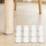 Transparent silicone felt chair leg protectors, suitable for hardwood floors or tile, 16 pieces per pack